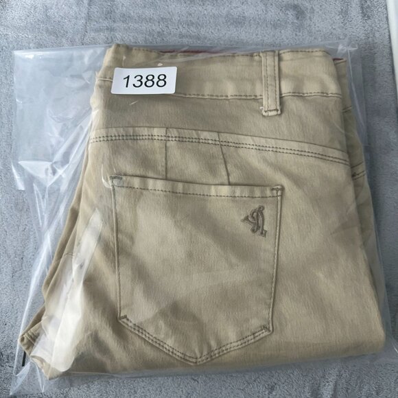 VIP Skinny Jeans Womens Size 13/14 Mid Rise Flat Front Five Design Pockets Khaki - Picture 10 of 10